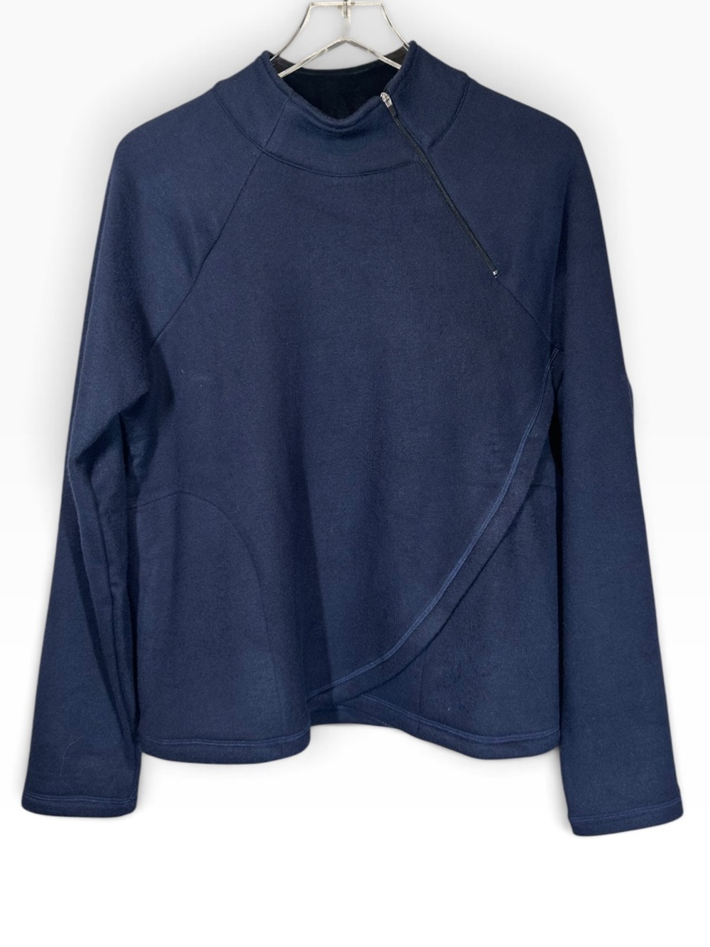 AVENTURA Women’s Large Harlow Zip Neck Top Sky Captain Blue Sweatshirt